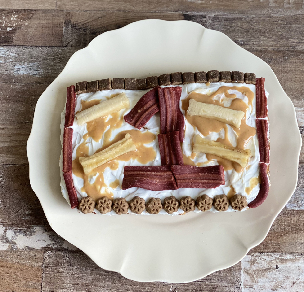Banana Apple Oat Dog Birthday Cake