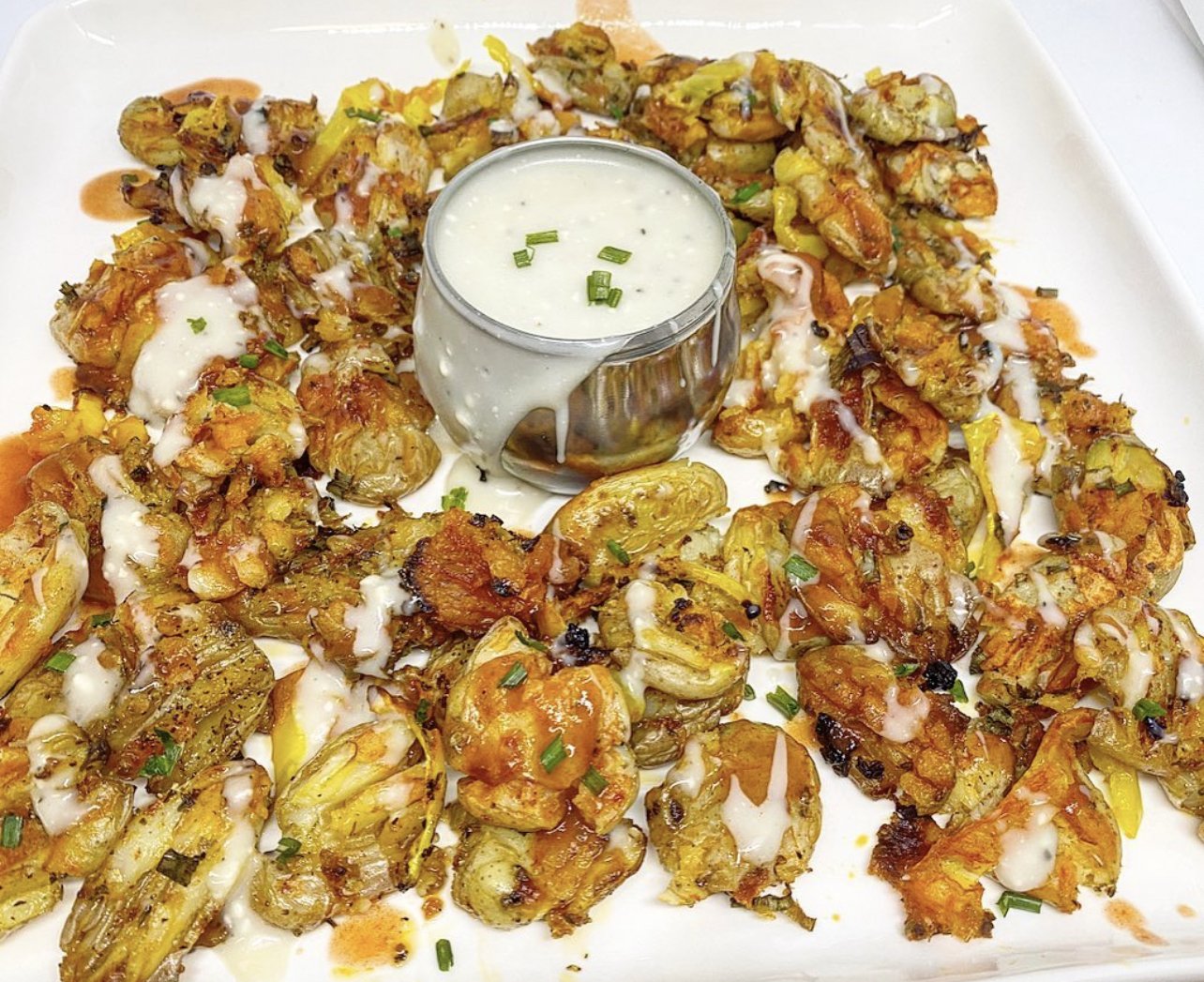 Buffalo Smashed Potatoes