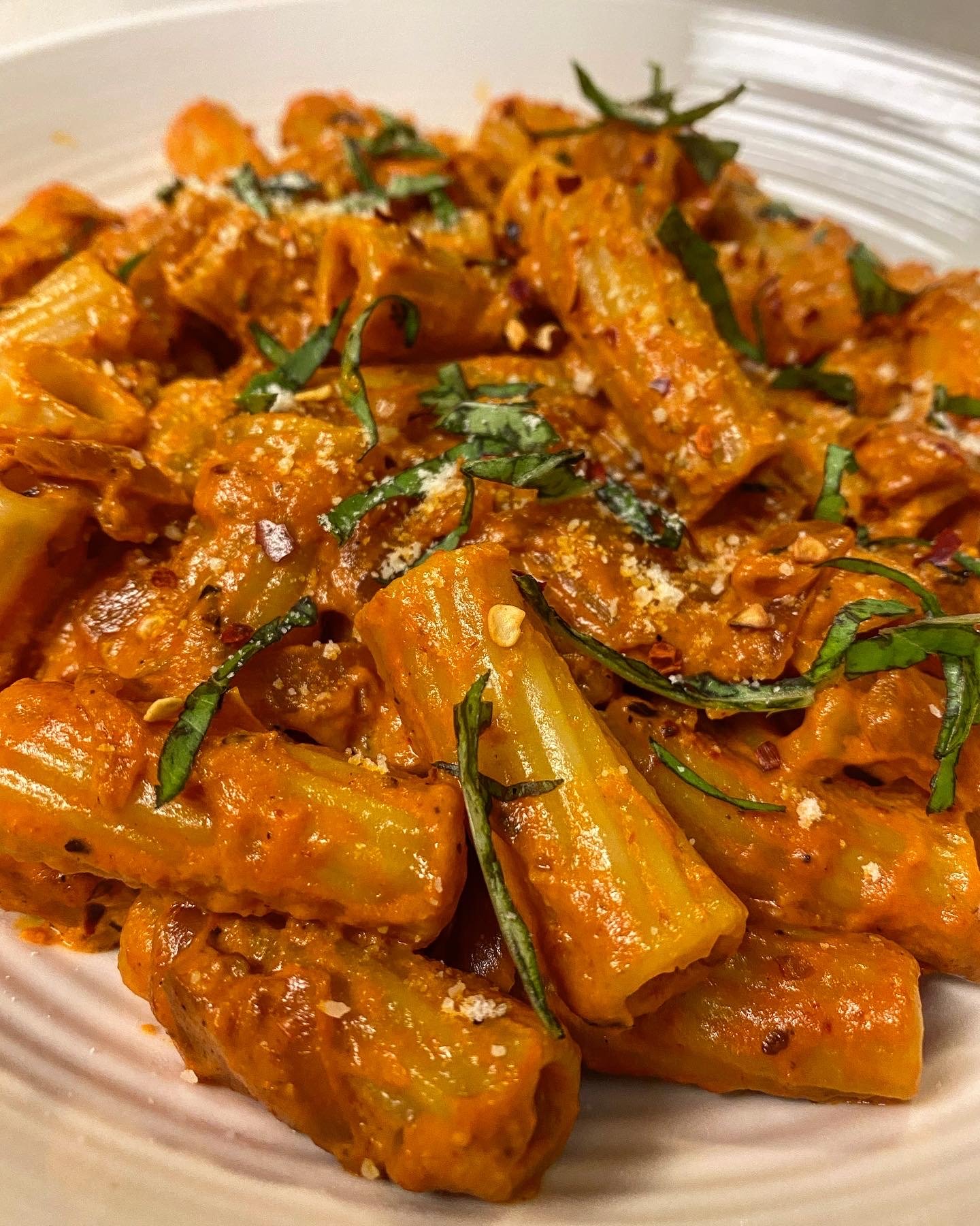 Spicy Rigatoni Carbone Copycat