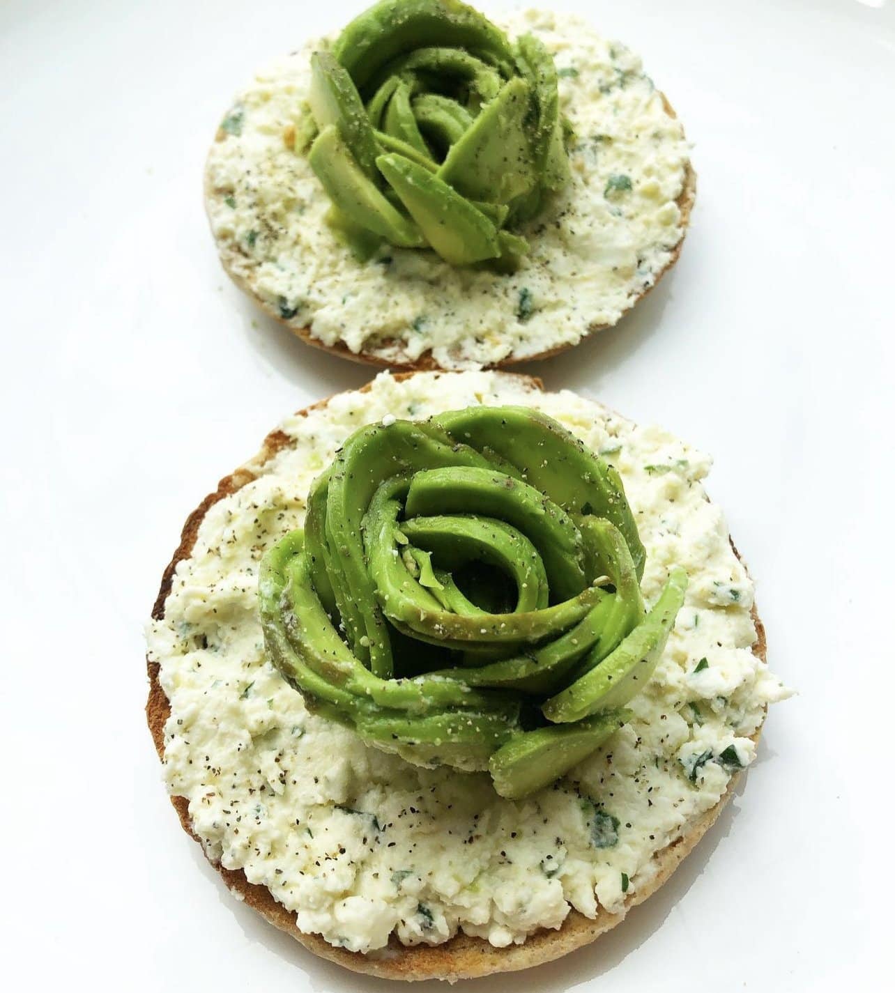 Whipped Feta Avocado Rose Toast