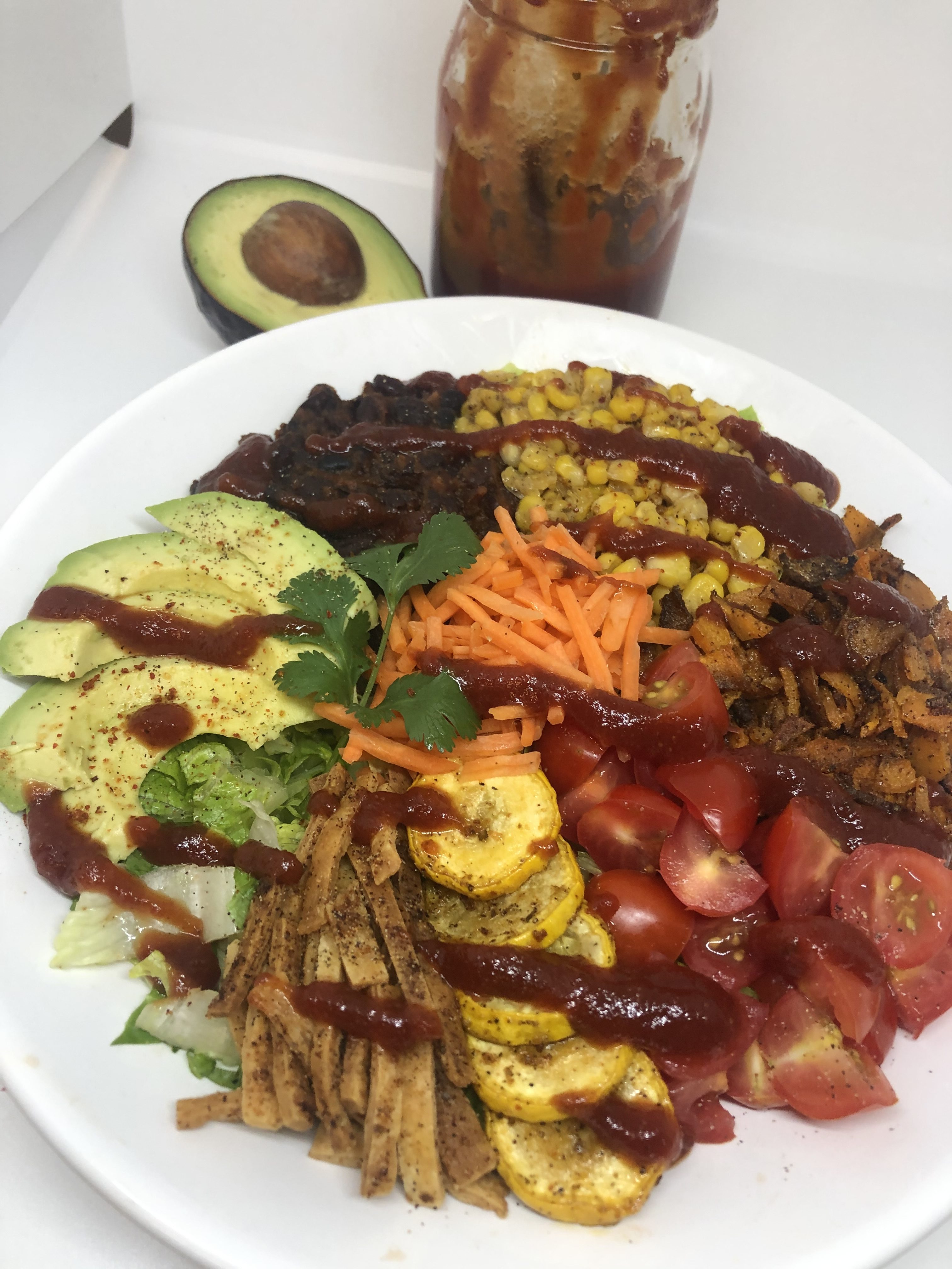 BBQ Black Bean Quinoa &  Avocaso SaladAvocado Bowl Harvest Veggie Bow