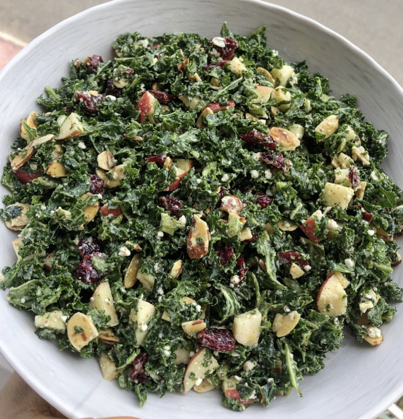 Kale Apple Cranberry & Feta Salad