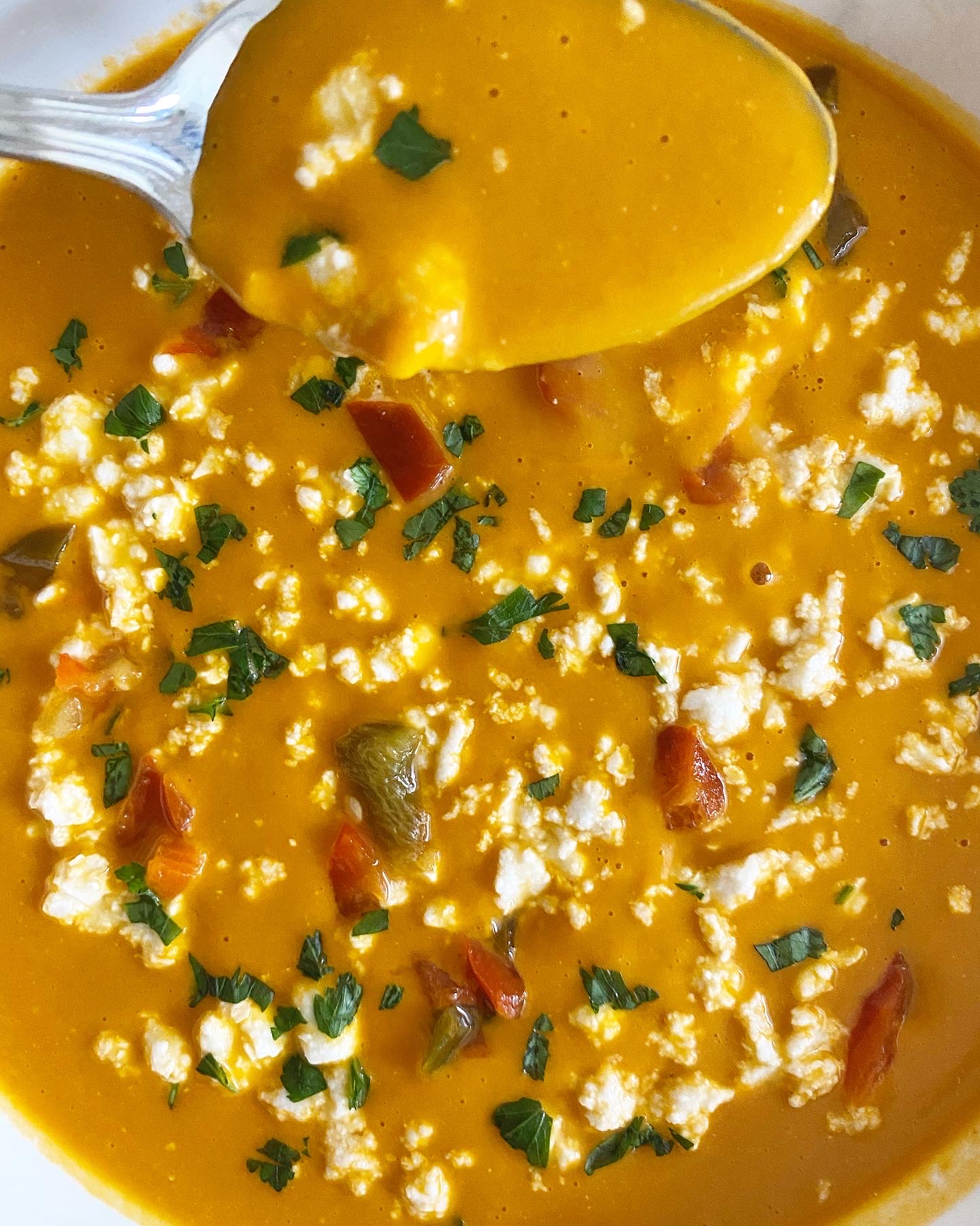 Roasted Red Pepper & Feta Soup